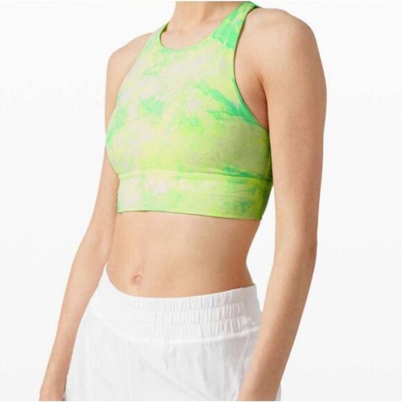 lululemon athletica Other - Lululemon W2CM4S Energy High Neck Long Line Bra Shibori Tie Dye Sz 6 Green